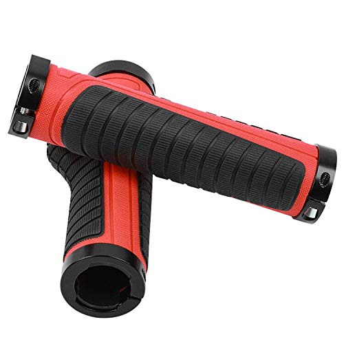 SIMEIXI Mango de Bicicleta, cómodo Mango de Goma Antideslizante para Bicicletas, Adecuado para Bicicletas de montaña, Bicicletas de Carretera y Bicicletas Plegables con un diámetro de 22,2 mm. (Rojo)