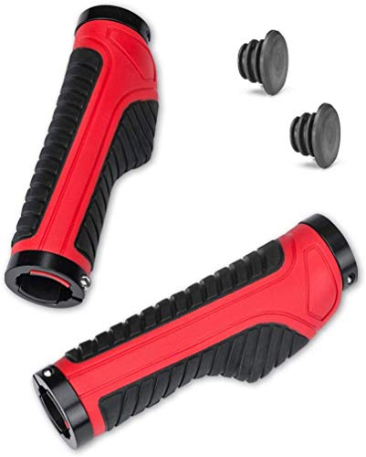 SIMEIXI Mango de Bicicleta, cómodo Mango de Goma Antideslizante para Bicicletas, Adecuado para Bicicletas de montaña, Bicicletas de Carretera y Bicicletas Plegables con un diámetro de 22,2 mm. (Rojo)