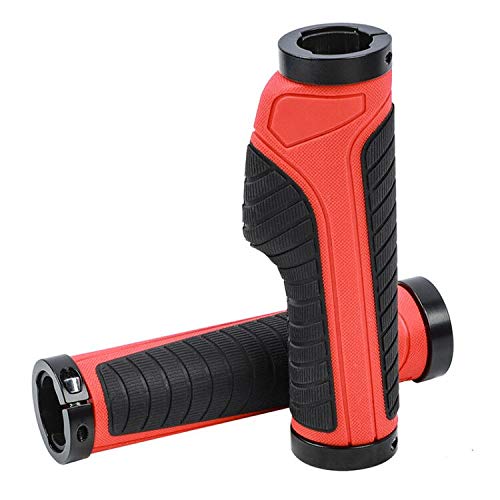 SIMEIXI Mango de Bicicleta, cómodo Mango de Goma Antideslizante para Bicicletas, Adecuado para Bicicletas de montaña, Bicicletas de Carretera y Bicicletas Plegables con un diámetro de 22,2 mm. (Rojo)