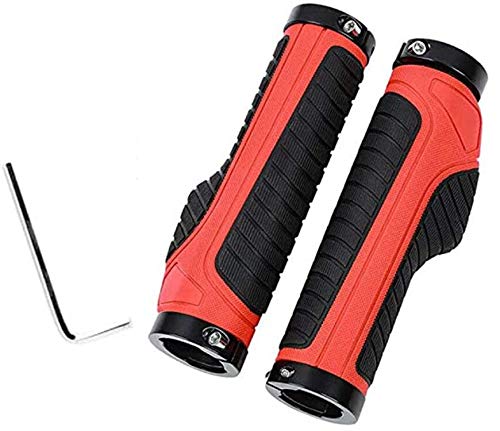 SIMEIXI Mango de Bicicleta, cómodo Mango de Goma Antideslizante para Bicicletas, Adecuado para Bicicletas de montaña, Bicicletas de Carretera y Bicicletas Plegables con un diámetro de 22,2 mm. (Rojo)