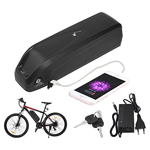 Sinbide 36V/48V Batería de Bicicleta Eléctrica, 10Ah/13Ah/17Ah Ebike Batería de Litio Reemplazada Batería Hailong, con Puerto USB Cargador Cerradura Antirrobo Motor 250-1000W (48V, 17Ah)