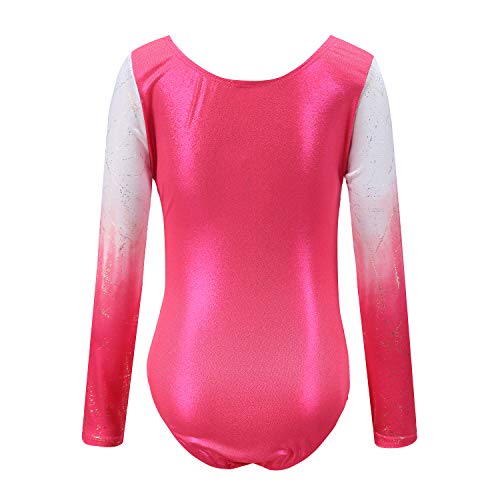 Sinoem Maillot de Gimnasia Leotardos Danza Ballet de sin Mangas 2-10 Años para Niña (Rosa -Manga Larga, 5-6 Años)