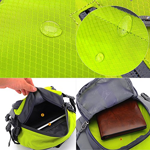 SINOKAL Bolso de Cintura Multifuncional con Estilo Militar de Lona Resistente al Agua, Riñonera para Correr, Caminar, Ciclismo, Escalar, Acampar y para Viajes (Negro)