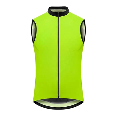 Siroko - Chaleco de ciclismo sin mangas para hombre, color verde fluorescente