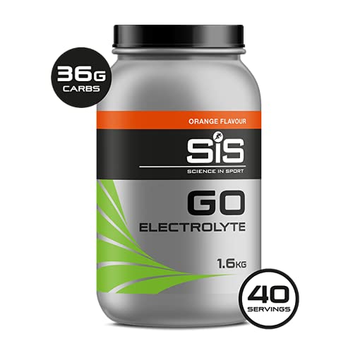 SiS GO ELECTRO Bebida Energética en Polvo, Suplemento Isotónico con Carbohidratos y Electrolitos para Hidratación y Energía en el Deporte, Vegano y Sin Gluten 1.6 kg, 40 Porciones, Naranja