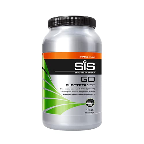 SiS GO ELECTRO Bebida Energética en Polvo, Suplemento Isotónico con Carbohidratos y Electrolitos para Hidratación y Energía en el Deporte, Vegano y Sin Gluten 1.6 kg, 40 Porciones, Naranja