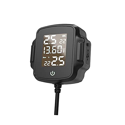 Sistema de monitoreo de presión de neumáticos Motocicleta TPMS Sistema de monitoreo de presión de neumático de moto Sistema de alarma de temperatura de neumáticos con QC 3.0 USB Cargador para la table