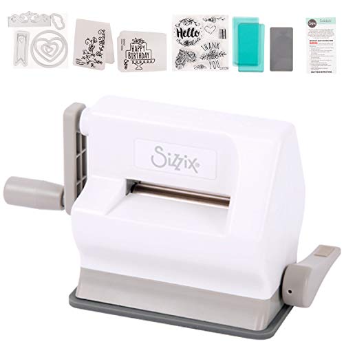 Sizzix Sidekick Starter Kit 661770 Máquina de Troquelado Manual portátil para Manualidades, álbumes de Recortes y Tarjetas, Apertura de 6,35 cm, Multicolor, 19.7 x 8.9 x 12.1 cm