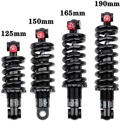 SJHFG Amortiguadores Traseros Amortiguador de Bicicletas de montaña de 650 Libras MTB Resorte hidráulico con Ajuste de amortiguación 125mm / 150mm / 165mm / 190mm Accesorios para Bicicletas