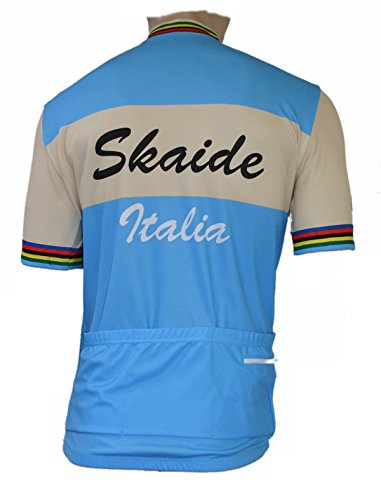 Skaide Ciclismo Italia Retro - Maillot de ciclismo (tallas S a 6XL) azul L