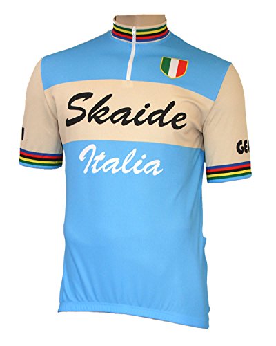 Skaide Ciclismo Italia Retro - Maillot de ciclismo (tallas S a 6XL) azul L