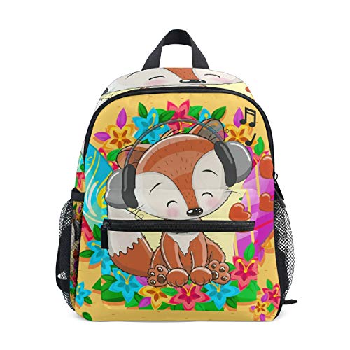 Skate Music Fox Mochila para Preescolar Toddler Kids Estudiante Mochilas para Infantiles 2-7 Años Niñas Niños