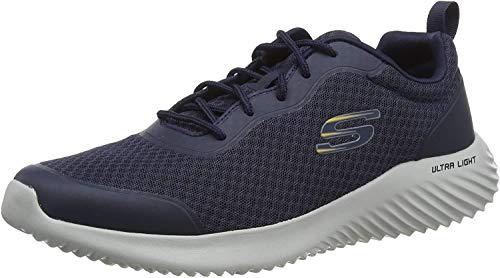 Skechers Bounder, Zapatillas Hombre, Azul (Navy Mesh/Synthetic/Trim Nvy), 43 EU