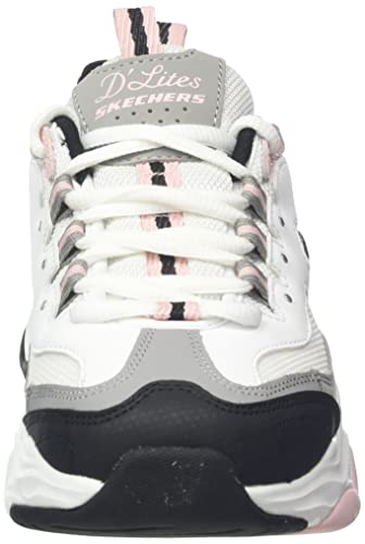 Skechers D'Lites 4.0 Fresh Diva, Zapatillas Mujer, White Black Rose, 39 EU