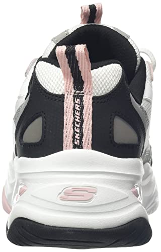 Skechers D'Lites 4.0 Fresh Diva, Zapatillas Mujer, White Black Rose, 39 EU