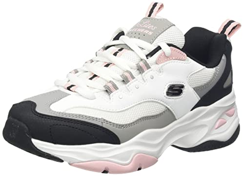 Skechers D'Lites 4.0 Fresh Diva, Zapatillas Mujer, White Black Rose, 39 EU