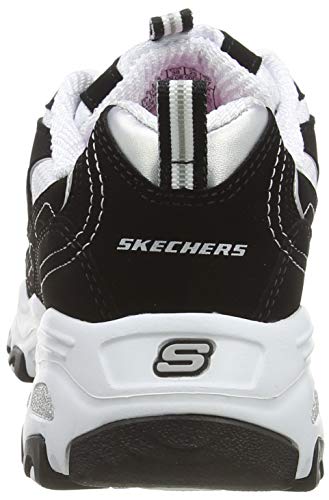 Skechers D'Lites-Biggest Fan, Zapatillas Mujer, Negro (BKW Black Trubuck/Mesh/Trim), 37 EU