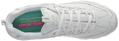 Skechers D'Lites-Fresh Start, Zapatillas Mujer, White Silver, 38 EU