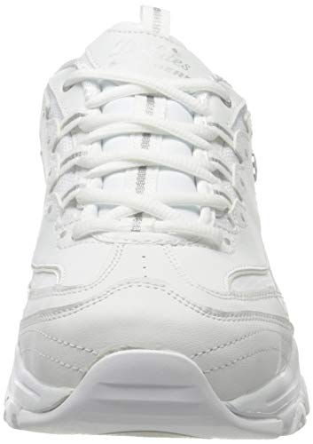 Skechers D'Lites-Fresh Start, Zapatillas Mujer, White Silver, 38 EU