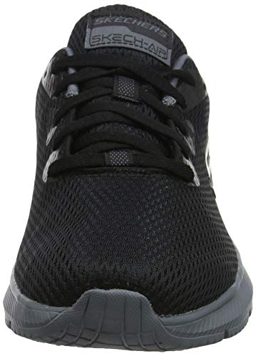 Skechers Dyna-Air, Zapatillas Hombre, Negro (BKCC Black Mesh/Charcoal Trim), 43 EU