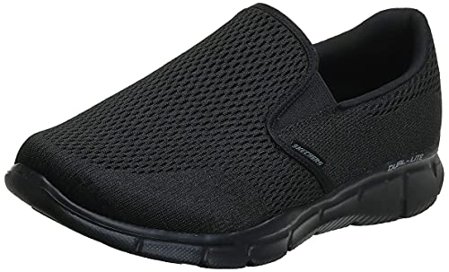 Skechers Equalizer-Double Play, Zapatillas sin Cordones Hombre, Negro (BBK Black Engineered Mesh/Trim), 40 EU