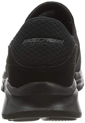 Skechers Equalizer-Persistent, Zapatillas sin Cordones Hombre, Negro BBK Black Mesh Duraleather Trim, 43 EU