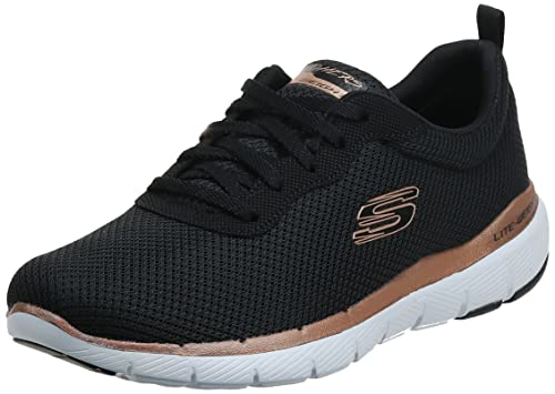 Skechers Flex Appeal 3.0-First Insight, Zapatillas Mujer, Negro (Bkrg Black Mesh/Trim), 38.5 EU