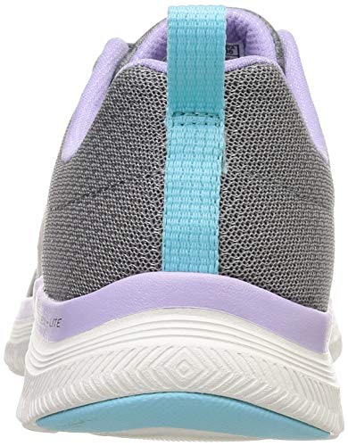 Skechers Flex Appeal 4.0 Brilliant View, Zapatillas Mujer, Gris (Gray/Lavender), 36 EU