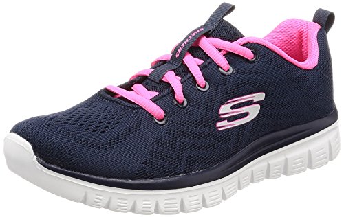 Skechers Graceful-Get Connected, Zapatillas Mujer, Multicolor (Nvhp Black Mesh), 40 EU