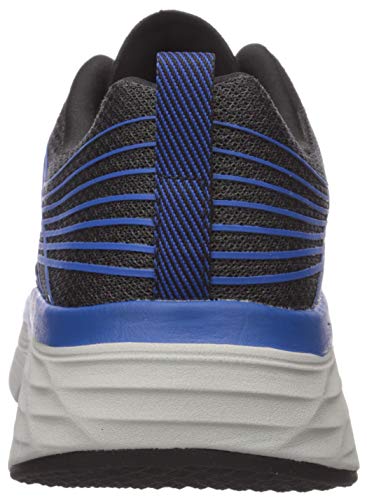 Skechers MAX Cushioning Elite-Brilliant, Sneaker Hombre, Black Black Textile Blue Synthetic Trim Bkbl, 50.5 EU