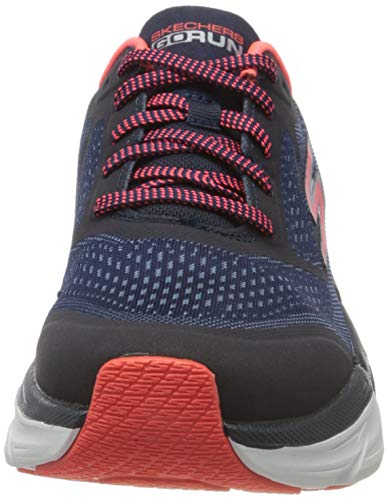 Skechers Max Cushioning Premier, Zapatillas sin cordones Mujer, Azul (Nvy Textil Sintético Pnk Trim Nvpk), 38 EU