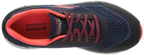 Skechers Max Cushioning Premier, Zapatillas sin cordones Mujer, Azul (Nvy Textil Sintético Pnk Trim Nvpk), 38 EU