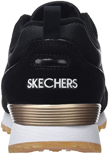 Skechers Retros-OG 85-Goldn Gurl, Zapatillas de Deporte Mujer, Negro (BLK Black Suede/Nylon/Mesh/Rose Gold Trim), 38 EU