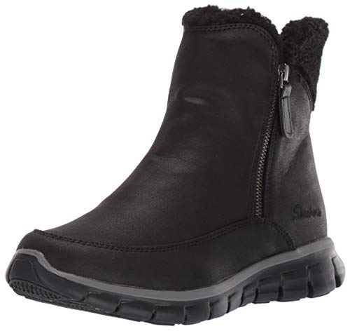 Skechers Synergy-Collab, Botines Mujer, Negro (BBK Black Microleather/Faux Sherpa), 35 EU