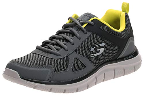 Skechers Track Bucolo, Zapatillas Hombre, Charcoal/Lime, 40 EU