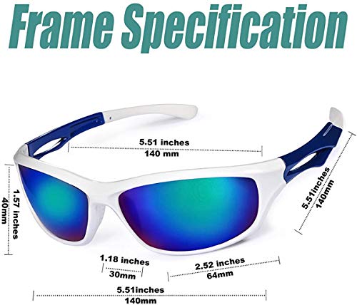 Skevic Gafas de Sol Hombre Mujer Polarizadas TR90 - Gafas Running, Gafas Ciclismo Hombre Ideales para Deporte, Pesca, MTB, Esquí, Golf, Bicicleta, etc. Gafas de Sol Deportivas Protección 100% UV400