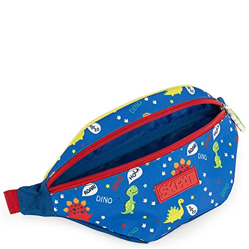 SKPAT - Riñoneras Baby Deportivas Infantil para Niño y Niña con Bolsillo Trasero Cierre Cremallera Cinturón Ajustable 132110, Color Azul