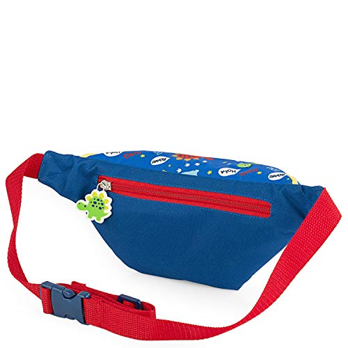 SKPAT - Riñoneras Baby Deportivas Infantil para Niño y Niña con Bolsillo Trasero Cierre Cremallera Cinturón Ajustable 132110, Color Azul