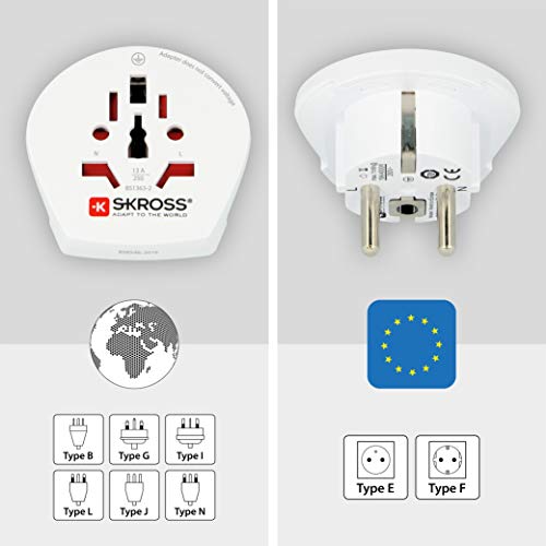 Skross Single Travel Adapter - Europe - Inversor de corriente, color blanco