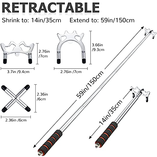 Skylety Puente Retráctil para Tacos de Billar con 3 Piezas de Cabezas Extraíbles de Puente de Latón,Accesorio de Taco de Billar para Mesa de Billar (Plata)