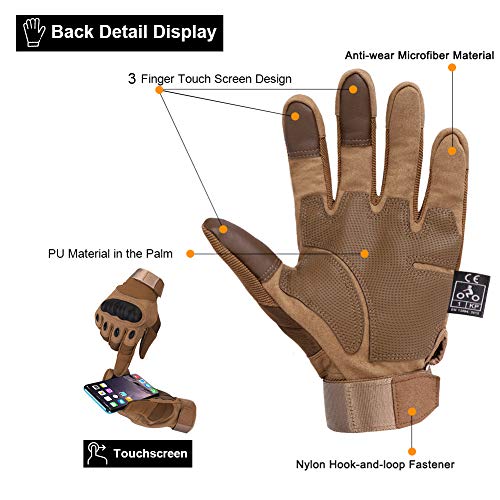 SKYSPER Guantes de Moto Motocicleta Pantalla Táctil de Dedo Completo Protectores Mujeres y Hombres Guantes Tácticos para Bicicleta Ciclismo ATV BMX MTB Escalada Motocross Caza Deportes al Aire Libre