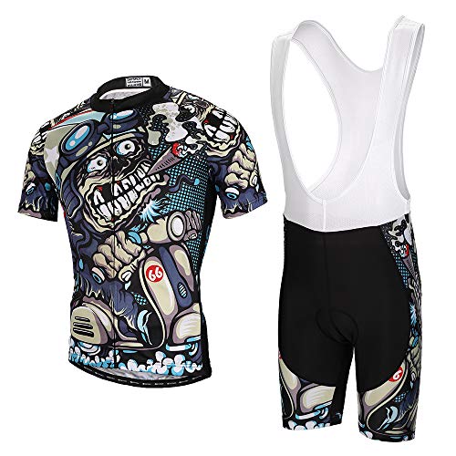 ropa de ciclismo de secado rápido maillot de manga corta y pantalones cortos con acolchado 3D para el asiento PELLOR Maillot de ciclismo para hombre 