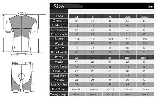 SKYSPER Hombres Jersey + Pantalones Cortos Mangas Cortas de Ciclismo Ropa Maillot Transpirable para Deportes al Aire Libre Ciclo Bicicleta