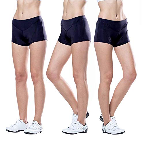 SKYSPER Pantalon Calzoncillos Ropa Interior Ciclismo para Mujer Culote Pantalones Cortos Deportivos Gel 3D Acolchada para MTB Ciclismo Bicicleta al Aire Libre Transpirable Secado Rápido