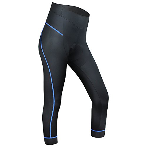 SKYSPER Pantalones Mallas de Ciclismo para Mujer 3/4 Culotte Deportivos con 3D cojín de Esponja Secado rápido Transpirable Leggings Medias para Bicicleta Ciclismo Bici Profesional