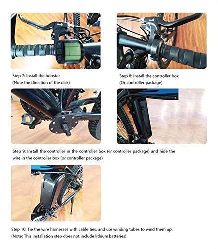 SKYWPOJU Kit de conversión de Bicicleta eléctrica, Kit de Bicicleta eléctrica de 48 V 1000 W, Rueda Trasera, Motor de Cubo sin Engranajes sin escobillas, Kit de conversión de Bicicleta eléctrica