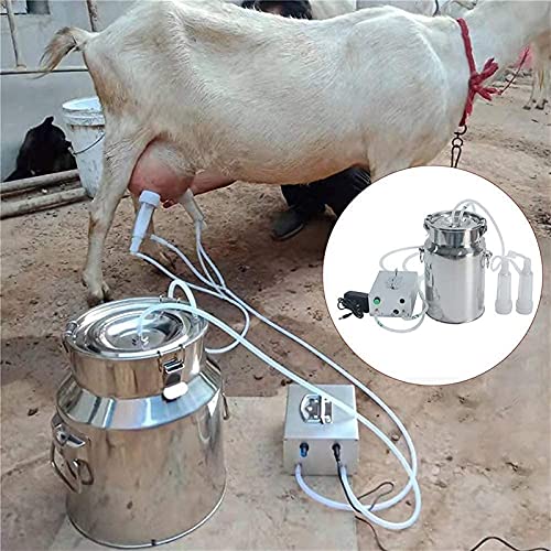 SKYWPOJU Máquina de ordeño de Cabra, máquina de ordeño de succión de Cubo de Acero Inoxidable, Bomba de vacío, Equipo de ordeño de Vaca, Oveja, Cabra (Color : Sheep, Size : 14L)