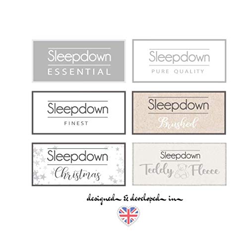 Sleepdown Stag & Trees-Juego edredón y Fundas de Almohada (100% algodón Cepillado), diseño de Ciervos y árboles, Color Gris y Blanco, Matrimonio