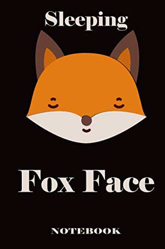 Sleeping Fox Face Notebook: Cute set of fox emoji stickers on cover, Lined Notebook / Journal , Diary , Composition Notebook ,120 Pages, 6x9, Soft Cover, Matte Finish
