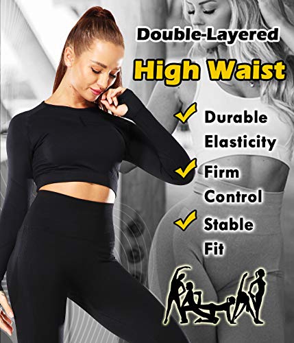 SLIMBELLE Leggings Push Up Mujer Mallas Diportivas Cintura Alta Leggings Pantalones Moda Sin Costura para Yoga Fitness Deporte Running Elástico y Transpirable Nada Transparente Anticelulitico